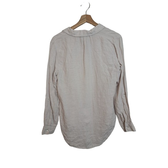 Jones New York 100% Linen Women's Button V-neck Ivory Size Small - Picture 2 of 6